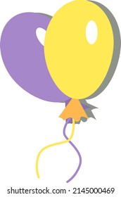 Birthday balloons, illustration, vector on a white background.