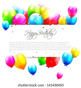 Birthday balloons on isolated background with place for text