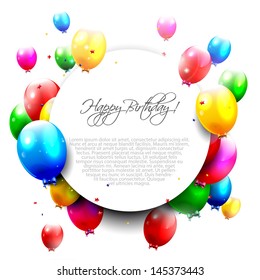 Birthday balloons on isolated background and place for text 