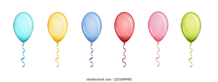 Birthday balloons set vector background design.Happy birthday to you with balloon and confetti decoration element for birth day celebration greeting card design.cartoon flat style vector illustration.