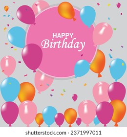 Birthday balloons vector background