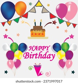 Birthday balloons vector background