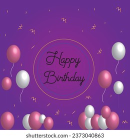 Birthday balloons vector background design. Happy birthday to you text with balloon and confetti decoration element for birth day celebration greeting card design. 