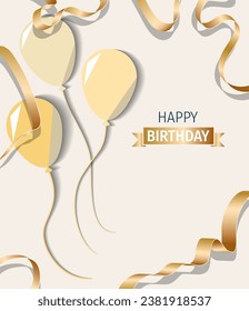 Birthday balloons vector background design. Happy birthday to you text with balloon and confetti decoration element for birth day celebration greeting card design. Vector illustration