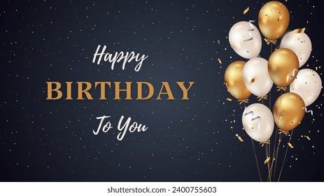 Birthday balloons vector background design. Happy birthday to you text with balloon. happy birthday greeting card design. Vector illustration