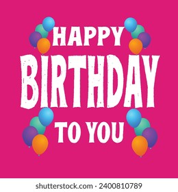 Birthday balloons vector background design. Happy birthday to you text with balloon and confetti decoration element for birth day celebration greeting card design. Vector illustration