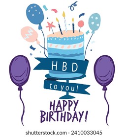 Birthday balloons vector background design. Happy birthday to you text with balloon and confetti decoration element for birth day celebration greeting card design. Vector illustration