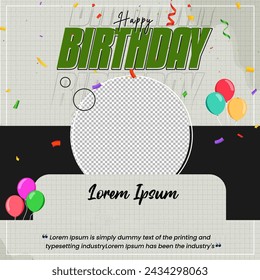 Birthday balloons vector background design. Happy birthday to you text with balloon and confetti decoration element for birth day celebration card design. Vector illustration