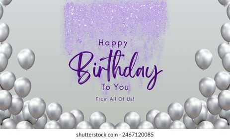 Birthday balloons vector background design. Happy birthday to you text with balloon and confetti decoration element for birth day celebration greeting