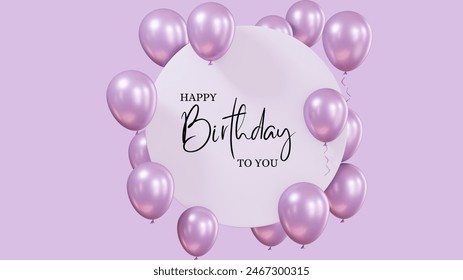 Birthday balloons vector background design. Happy birthday to you text with balloon and confetti decoration element for birth day celebration greeting