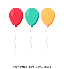 Birthday balloons vector illustration. Realistic colorful balloons.