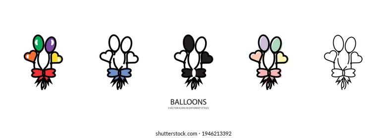 icono de tipo vectorial de globos de cumpleaños