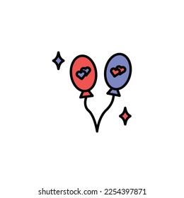 icono de tipo vectorial de globos de cumpleaños