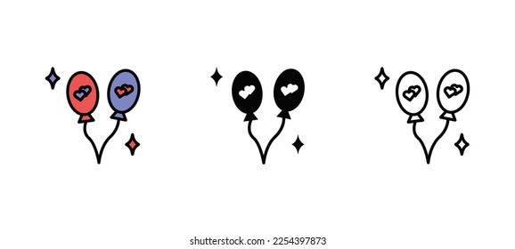 icono de tipo vectorial de globos de cumpleaños