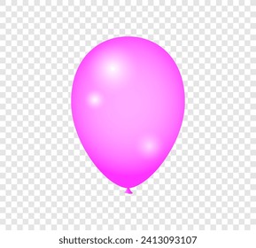 Birthday baloon flying for party. Balloon 3d style vector illustration. 