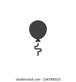 Birthday baloon flying vector icon. filled flat sign for mobile concept and web design. Helium balloon glyph icon. Symbol, logo illustration. Pixel perfect vector graphics