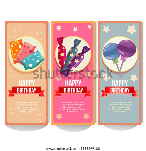 Birthday Banner Collection Candy Collection Stock Vector (Royalty Free ...