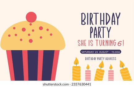Birthday banner concept vector. flat banner