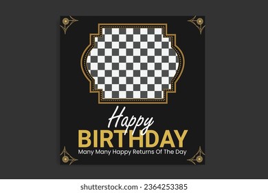 birthday banner design, social media post, birthday card vector