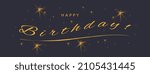 Birthday banner, speech bubble, poster and sticker concept, starry sky style with written text. Cloud talk greeting message icon for banner, poster, web. Vector illustration