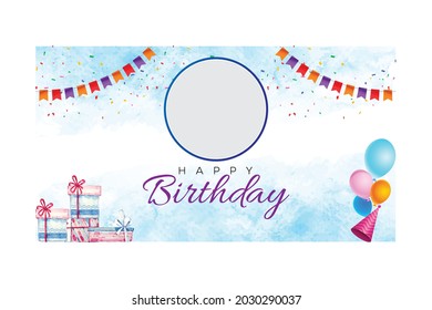 Birthday Banner Template For Social Media Post 