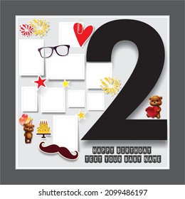 Birthday Banner With Vector Format, Flat Design