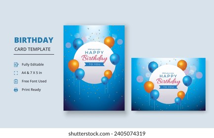 Birthday Banner, Birthday Wish Card, Birthday Poster, Birthday Card Template