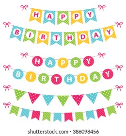 Birthday banners vector set