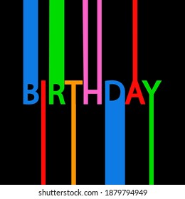 Estilo de código de barras de cumpleaños, ilustración de arte vectorial.