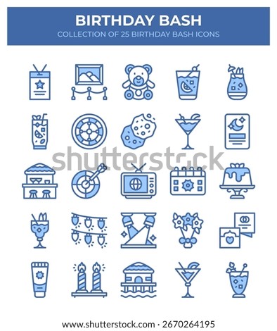 Birthday Bash. 25 Festive Party Icons Collection