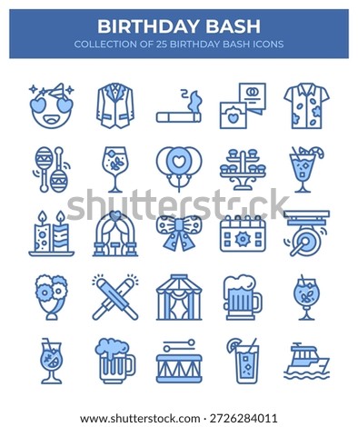 Birthday Bash. 25+ Unique Party Icons Collection