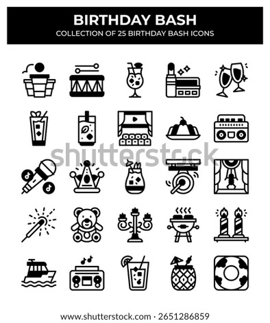 Birthday Bash. Collection of 25 Birthday Party Icons