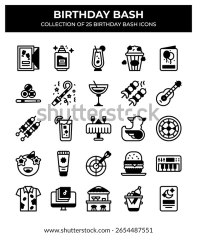 Birthday Bash. Collection of 25 Birthday Party Icons