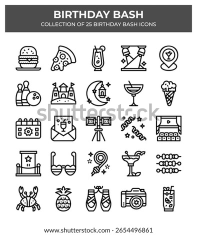 Birthday Bash. Collection of 25 Birthday Party Icons