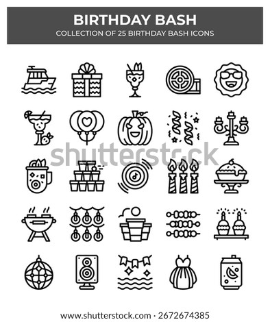Birthday Bash. Collection of 25 Birthday Party Icons