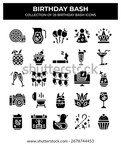 Birthday Bash. Collection of 25 Birthday Party Icons