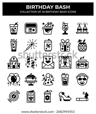 Birthday Bash. Collection of 25 Birthday Party Icons