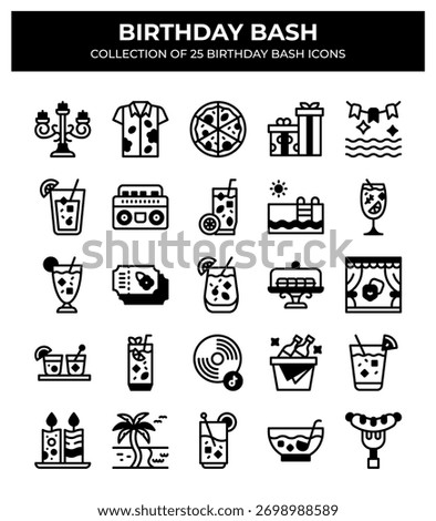 Birthday Bash. Collection of 25 Birthday Party Icons