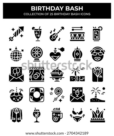 Birthday Bash. Collection of 25 Birthday Party Icons