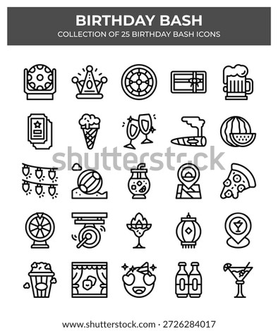 Birthday Bash. Collection of 25 Birthday Party Icons