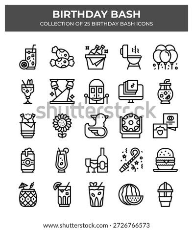 Birthday Bash. Collection of 25 Birthday Party Icons