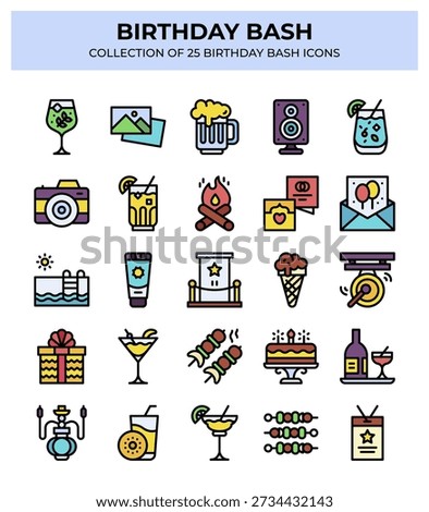 Birthday Bash. Collection of 25 Birthday Party Icons