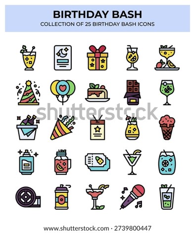 Birthday Bash. Collection of 25 Birthday Party Icons