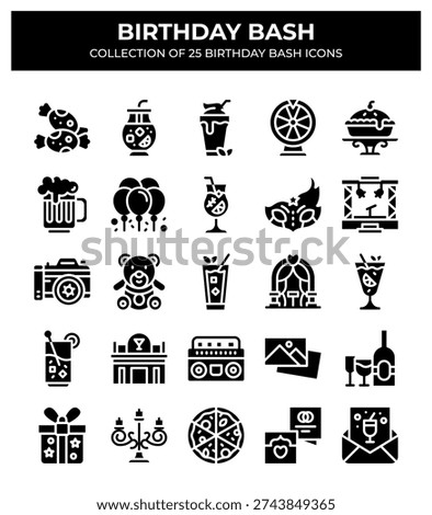 Birthday Bash. Collection of 25 Birthday Party Icons