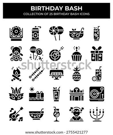 Birthday Bash. Collection of 25 Birthday Party Icons