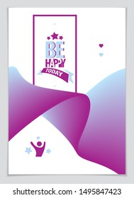 Birthday beautiful greeting card vector design. Includes lettering composition and balloons combined with wavy fluid colorful shape abstract background. 