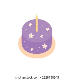 Birthday bento mini cake with celebration candle