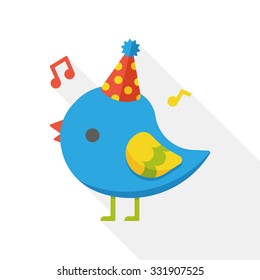 Birthday bird flat icon