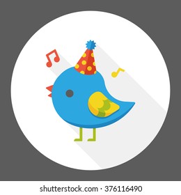 Birthday bird flat icon