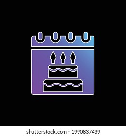 Birthday blue gradient vector icon